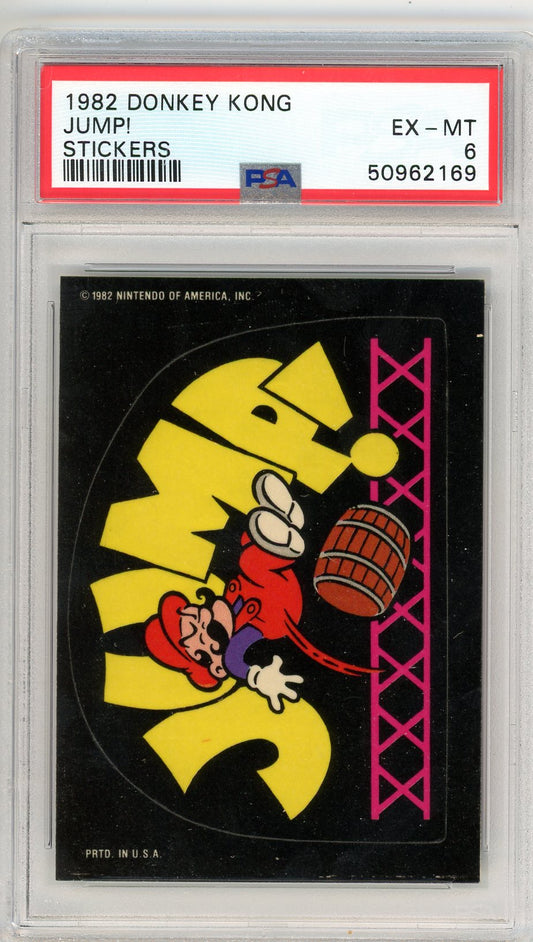 1982 Donkey Kong Jump! Sticker Graded Card PSA 6