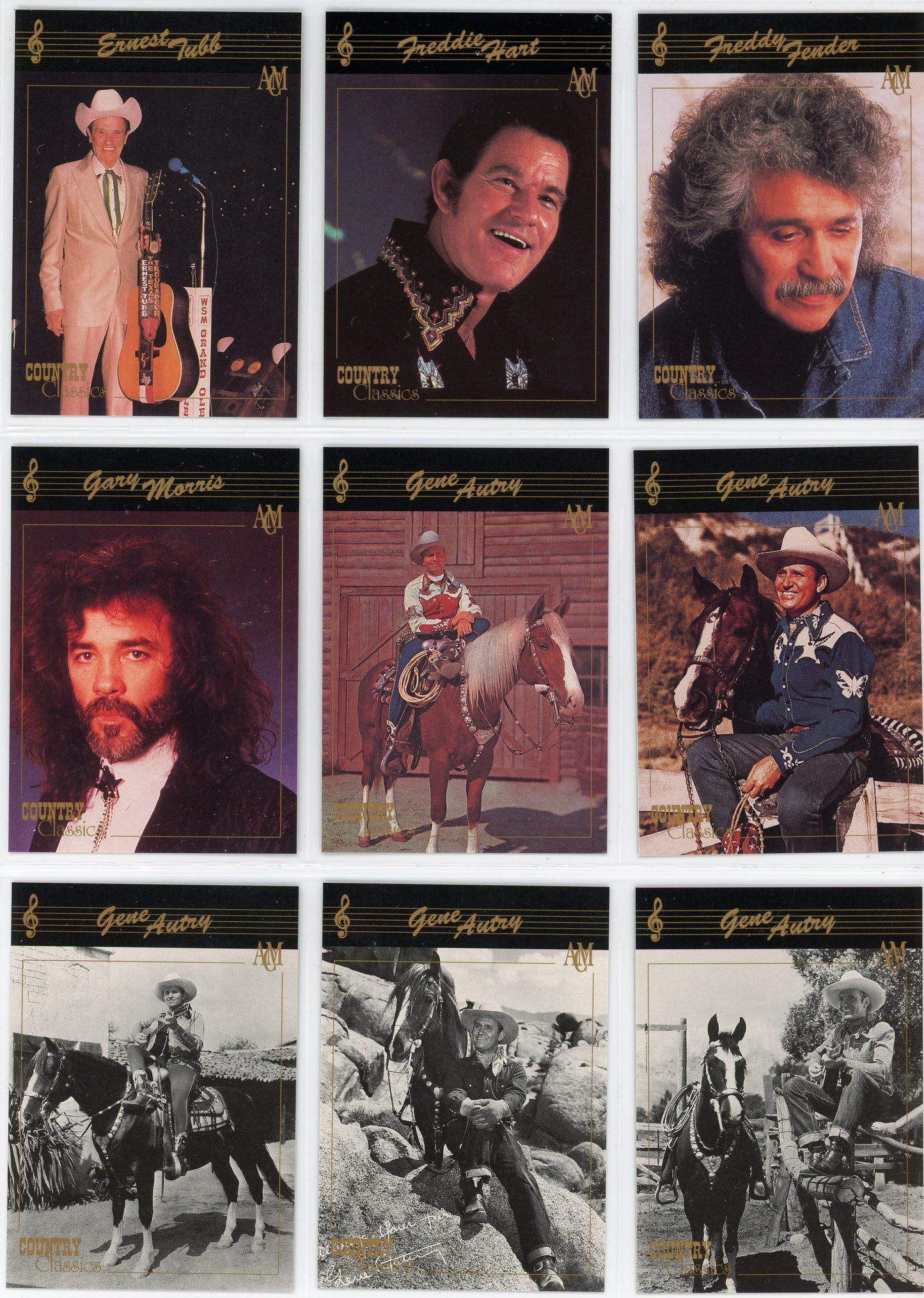 1992 Collect-A-Card Country Classics Complete Set (100 Cards) Country Music Series
