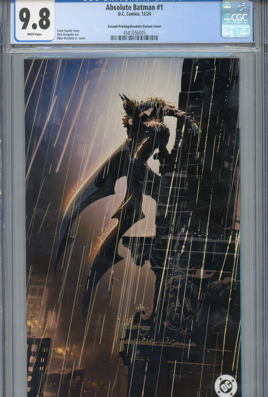 2024 DC Comics Absolute Batman #1 Graded Comic Book CGC 9.8 Deodato Variant Cover