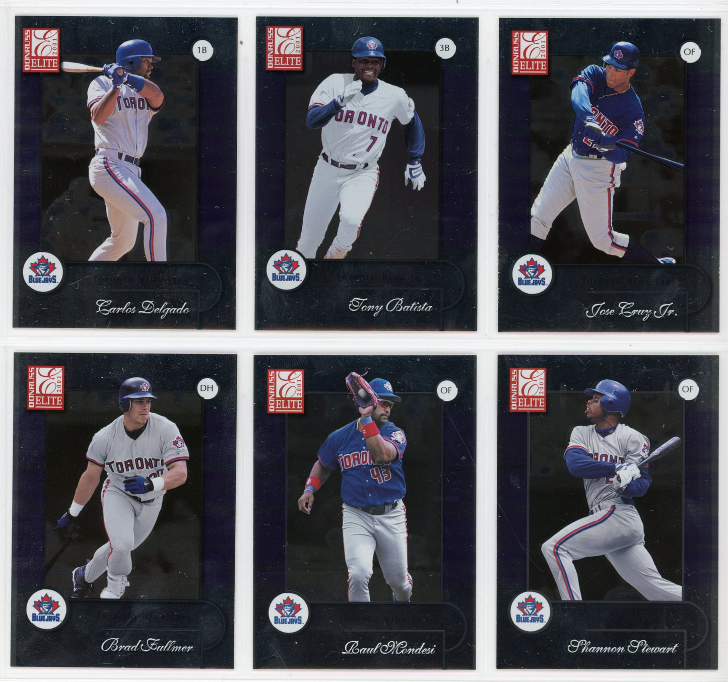 2001 Donruss Elite Vintage Toronto Blue Jays Team Set (6 Cards) No Rookies