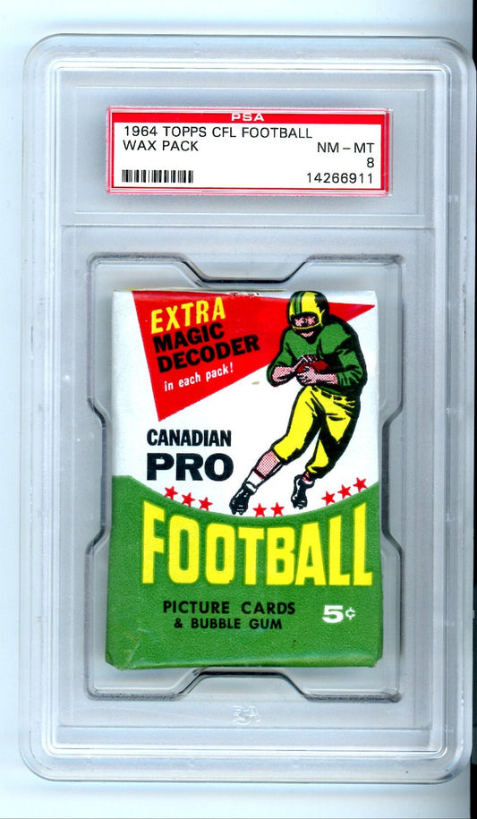1964 OPC O-Pee-Chee CFL Football Trading Cards Unopened Wax Pack PSA 8 POP 40