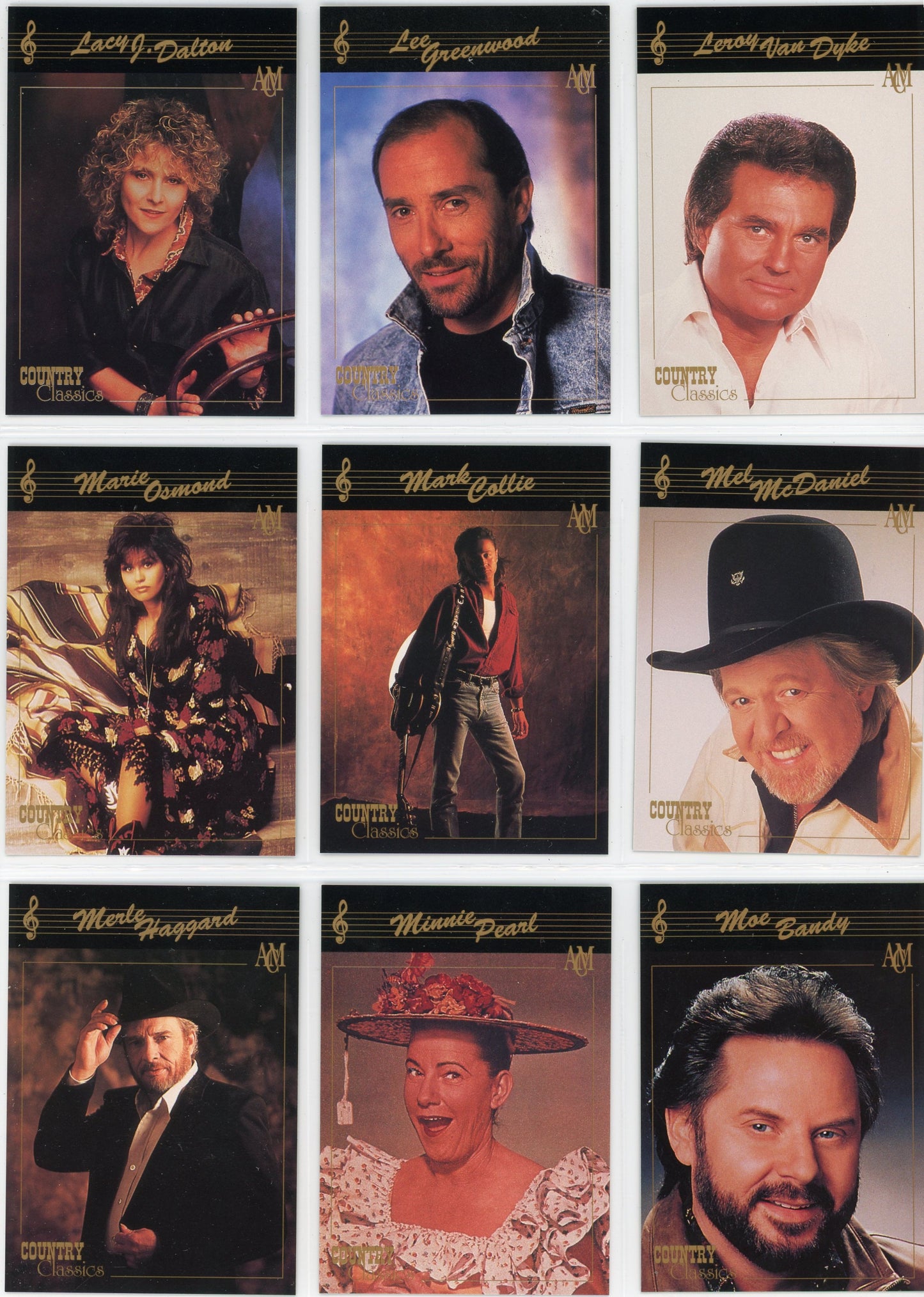 1992 Collect-A-Card Country Classics Complete Set (100 Cards) Country Music Series