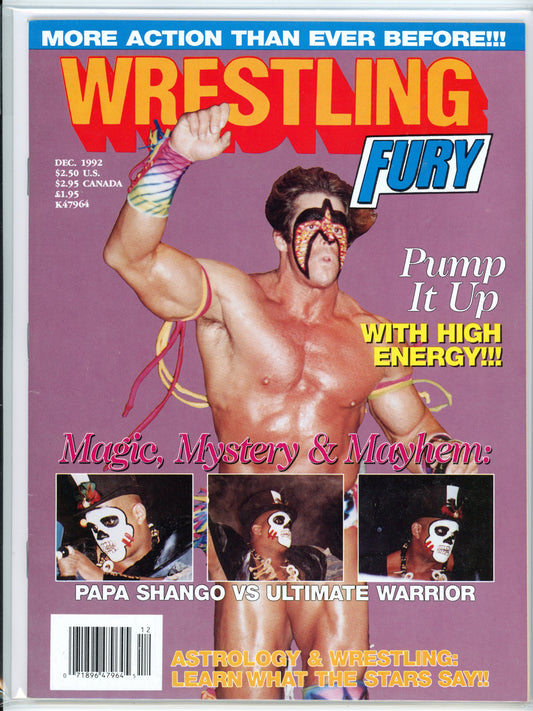 Wrestling Fury Vintage Magazine (December, 1992) Papa Shango vs. Ultimate Warrior