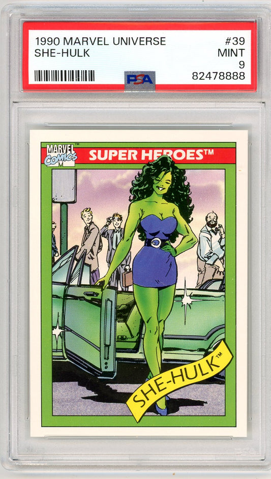 1990 Marvel Universe She-Hulk Graded Card #39 PSA 9