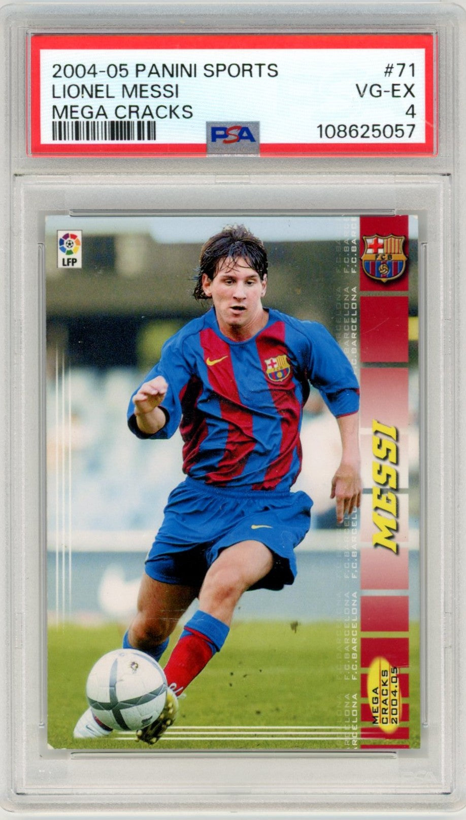 2004/05 Panini Megacracks Lionel Messi #71 Graded Soccer Rookie Card PSA 4