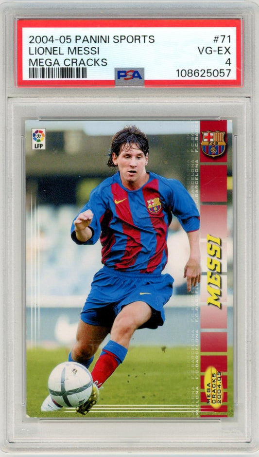 2004/05 Panini Megacracks Lionel Messi #71 Graded Soccer Rookie Card PSA 4