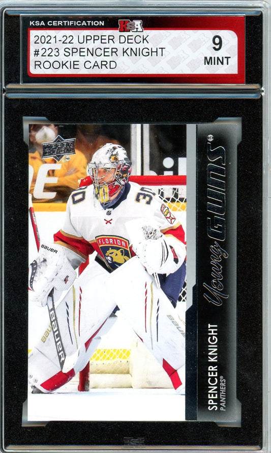 2021/22 Upper Deck Spencer Knight Graded Rookie Card #223 KSA 9