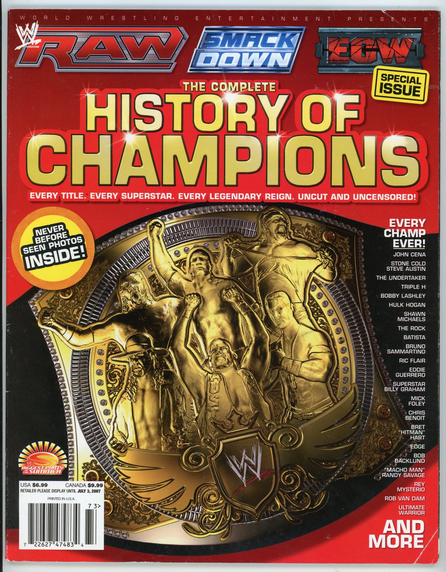 WWE The Complete History of Champions Vintage Wrestling Magazine (2007) Special Issue