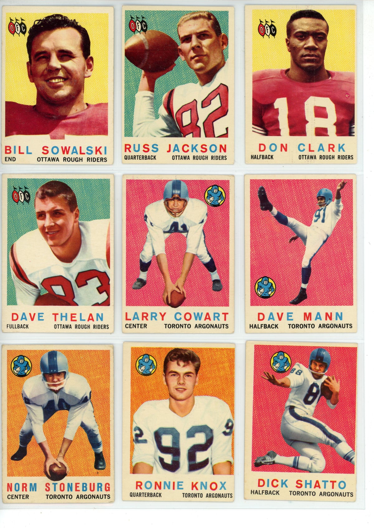 1959 Topps CFL Canadian Football Complete Set (88 Cards) EX+ Condition