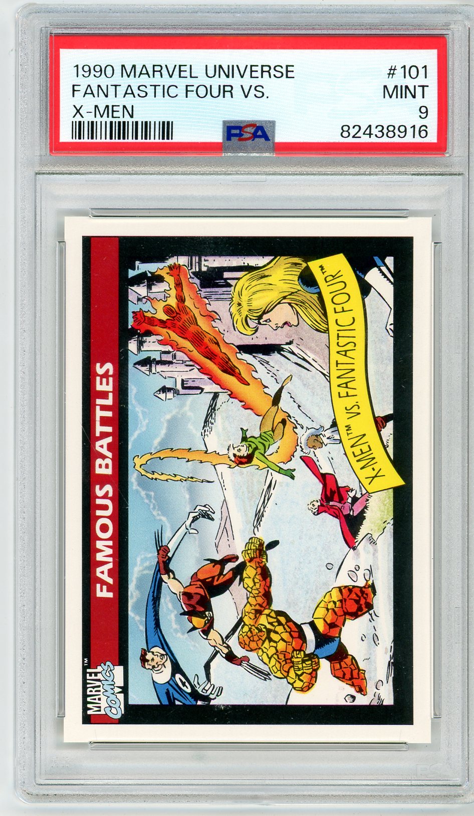 1990 Marvel Universe Fantastic Four vs. X-Men Graded Card #101 PSA 9