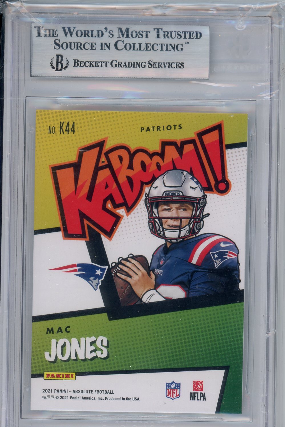 2021 Absolute Kaboom! Mac Jones #44 Rookie Card BGS 9