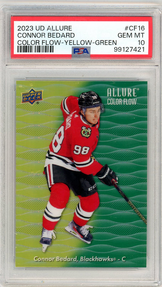 2023 Upper Deck Allure Connor Bedard Graded Rookie Card #CF16 PSA 10 POP 81