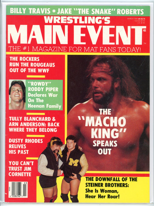 Wrestling's Main Event Vintage Magazine (March, 1990) "Macho Man" Randy Savage