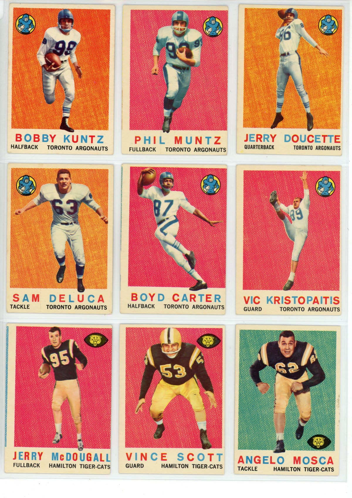 1959 Topps CFL Canadian Football Complete Set (88 Cards) EX+ Condition