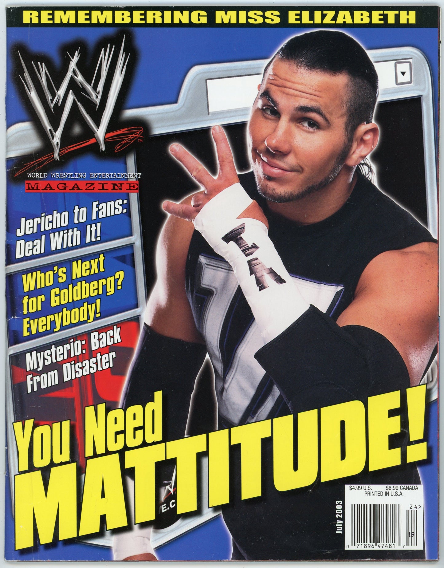 WWE Vintage Wrestling Magazine (July 2003) Matt Hardy Cover