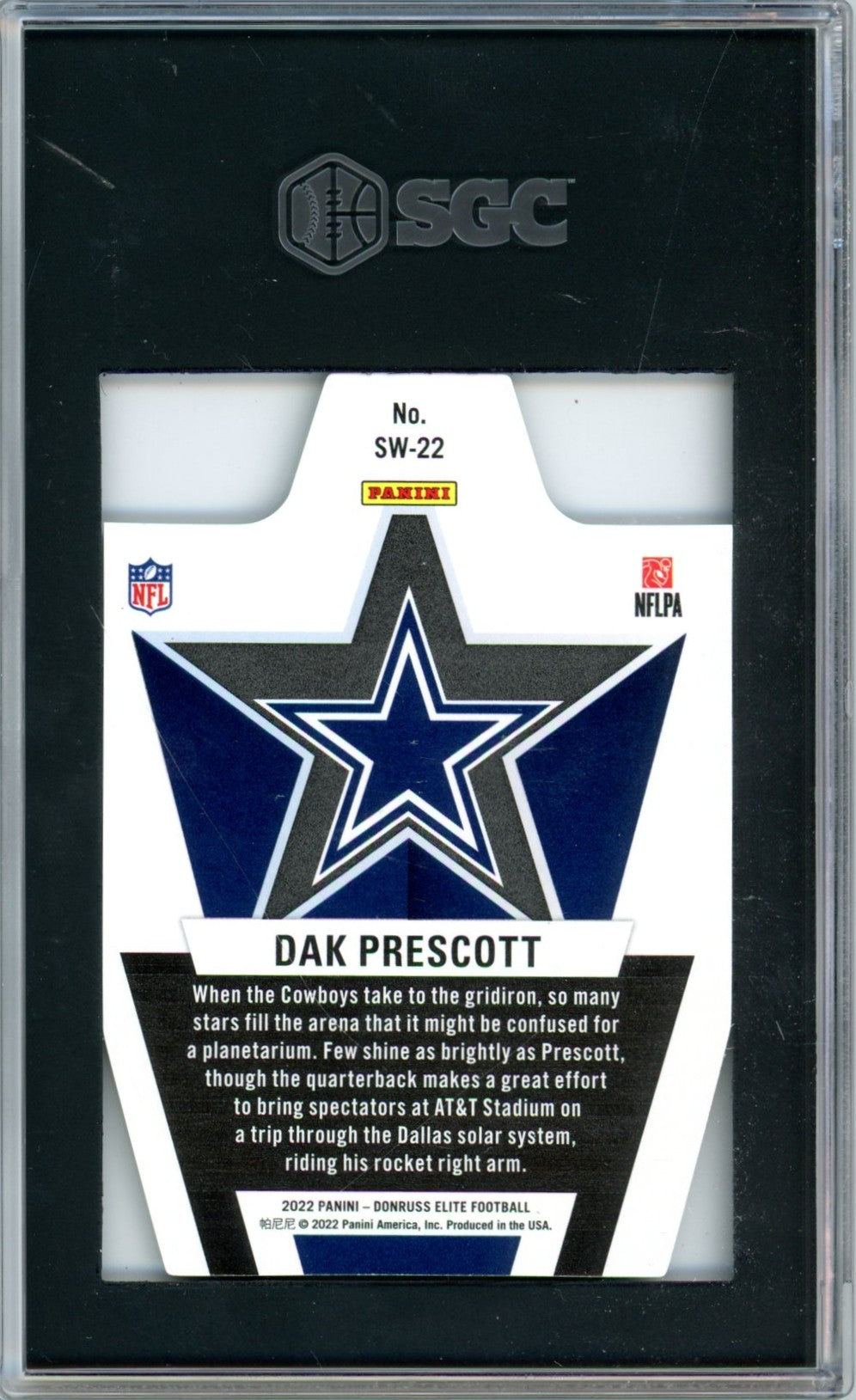 2022 Panini Elite Dak Prescott Star Watch Green #SW-22 Graded Football Card SGC 9