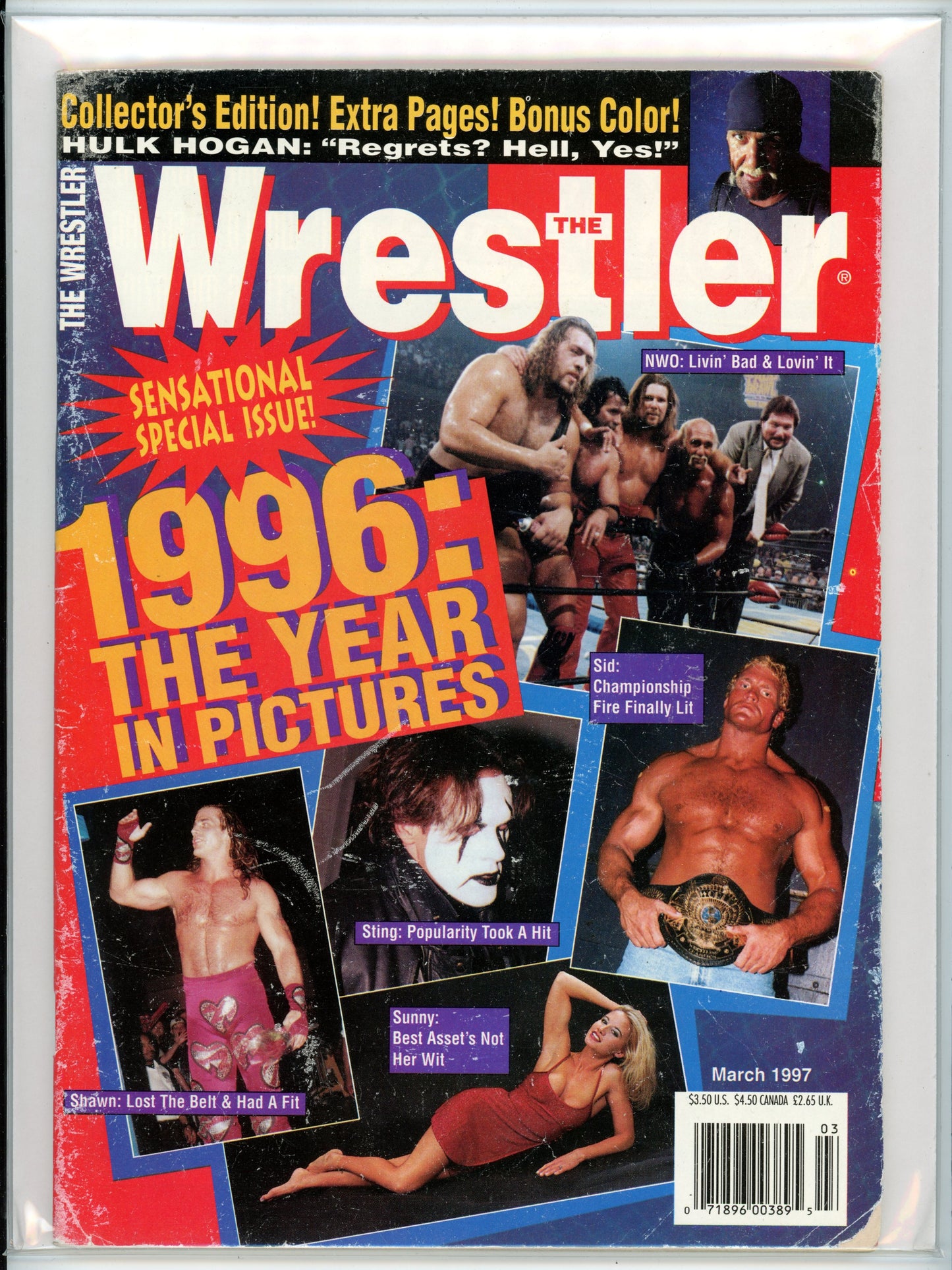 The Wrestler Vintage Wrestling Magazine (March, 1997) Hulk Hogan, Shawn Michaels, Sting