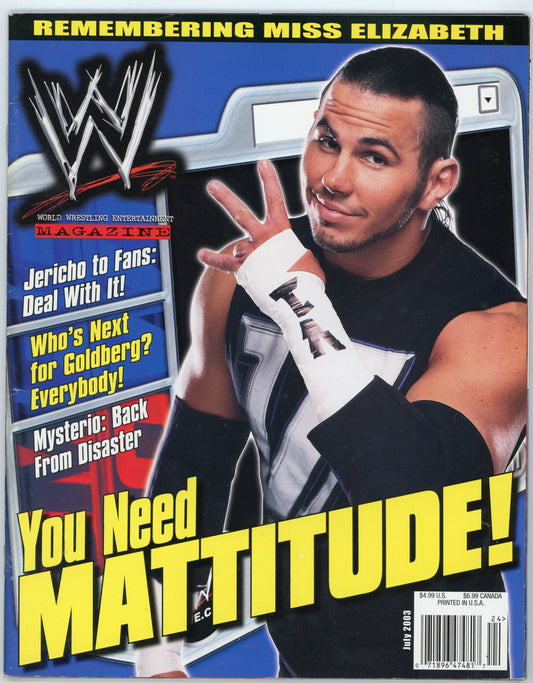 WWE Magazine Vintage Wrestling Magazine (July 2003) Matt Hardy Cover