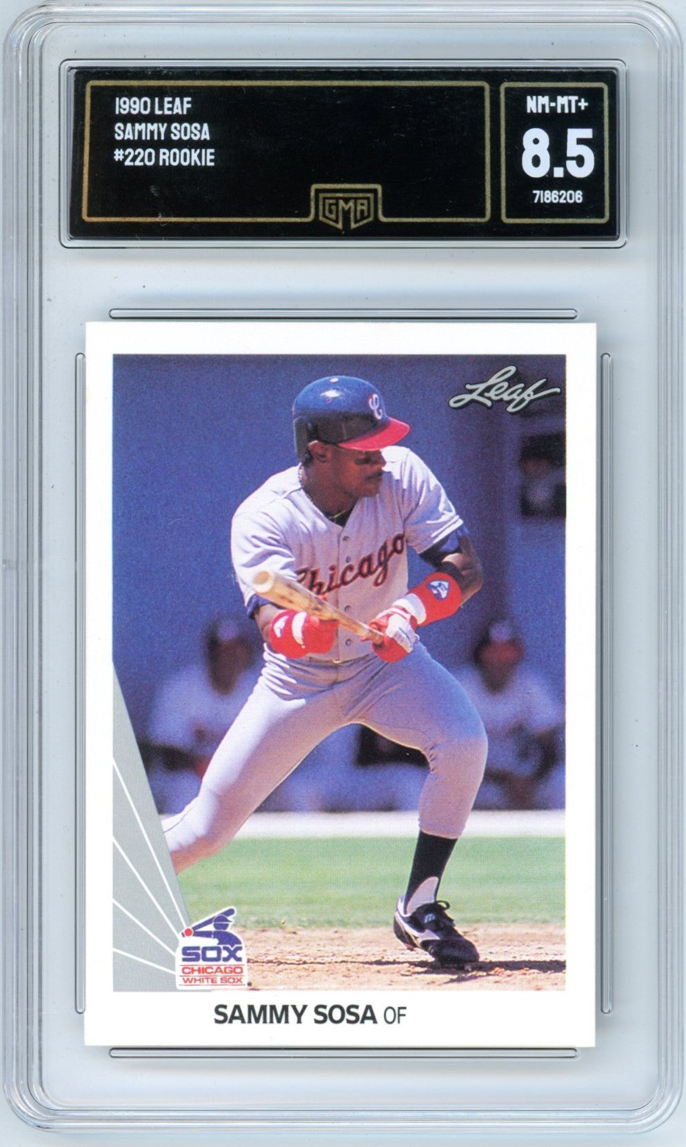 1990 Leaf Sammy Sosa #220 Graded Rookie Card GMA 8.5