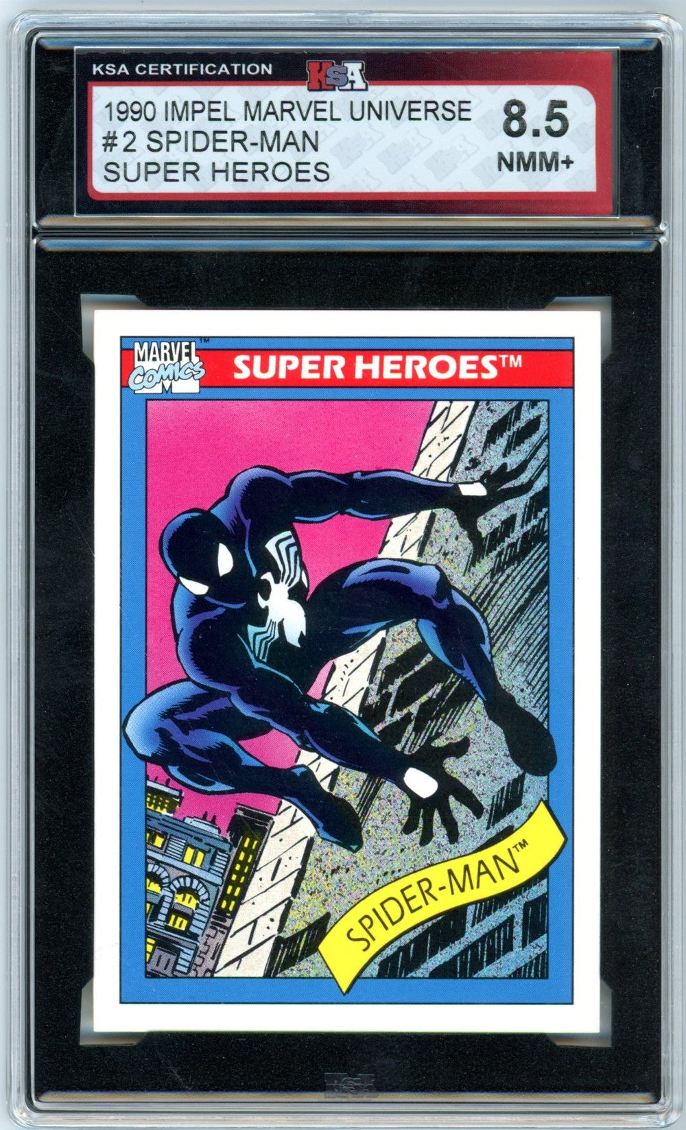 1990 Impel Marvel Universe Spider-Man #2 Super Heroes Graded Card KSA 8.5
