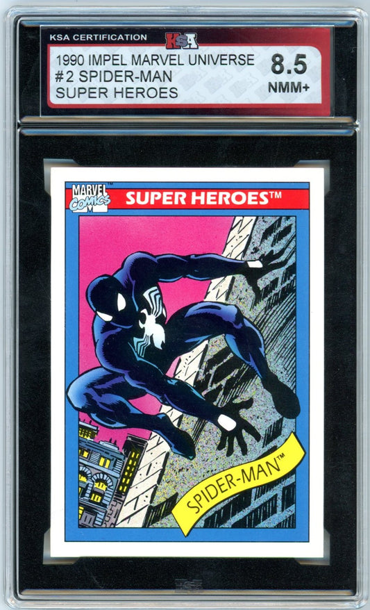 1990 Impel Marvel Universe Spider-Man #2 Super Heroes Graded Card KSA 8.5
