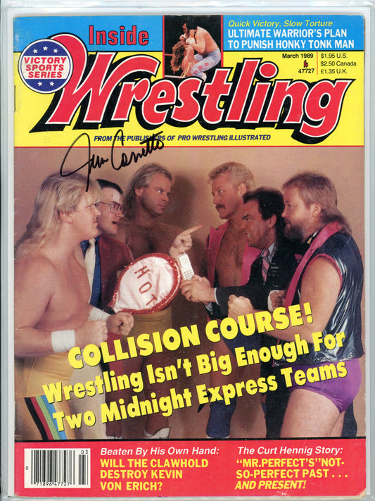 PWI Inside Wrestling Vintage Magazine (March, 1989) Signed by Manager Jim Cornette!