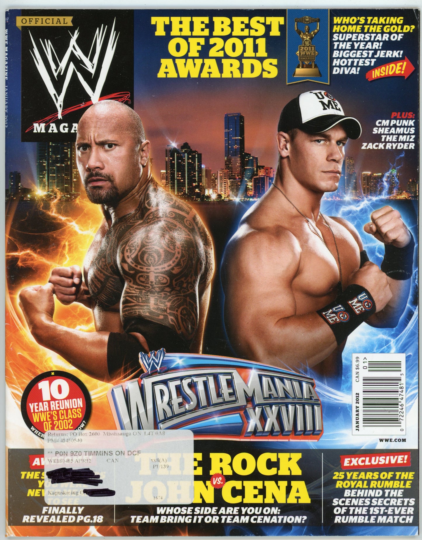 WWE Wrestling Magazine (January 2012) The Rock vs. John Cena