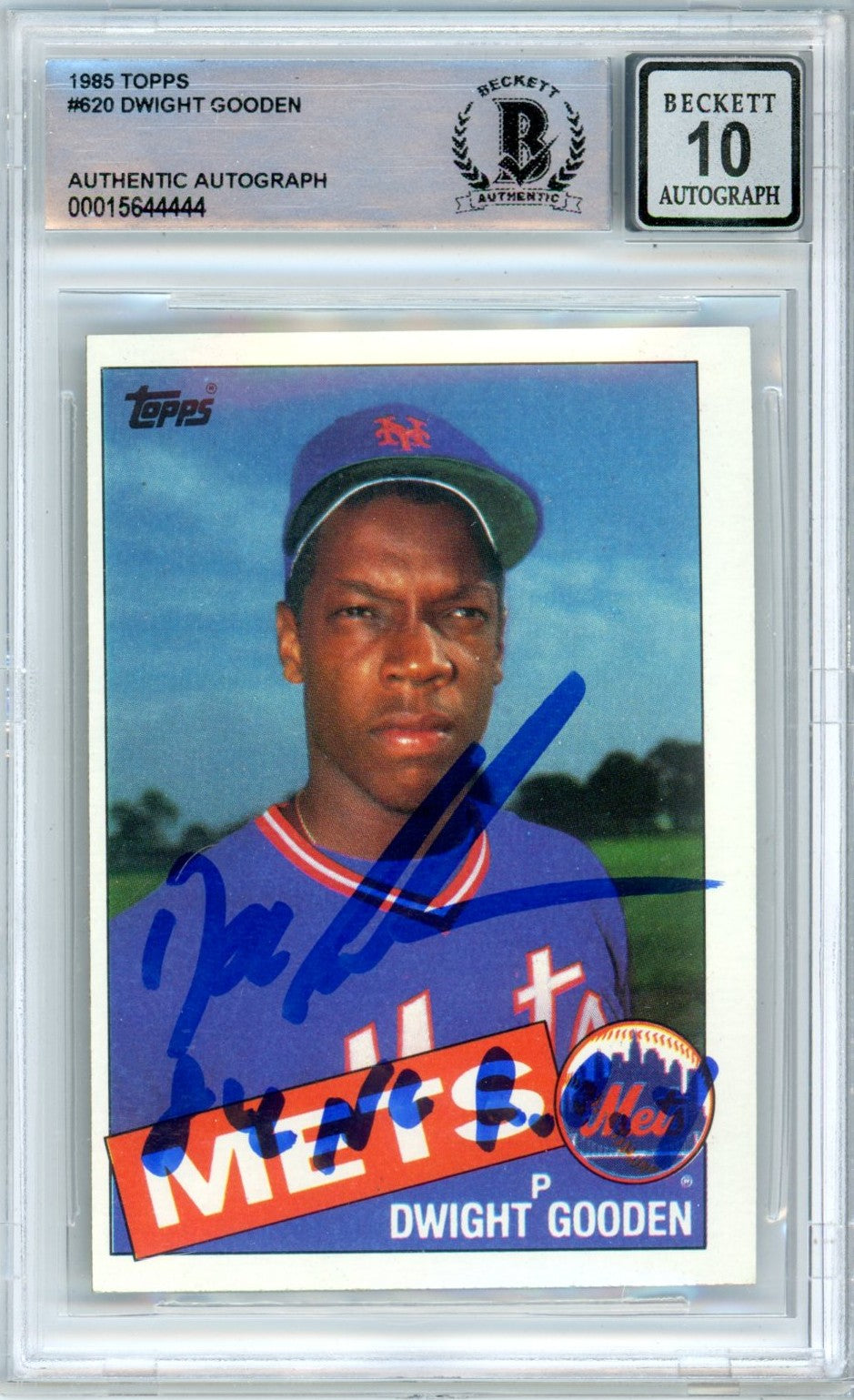 1985 Topps Dwight Gooden #620 Graded Autograph Card BGS 10