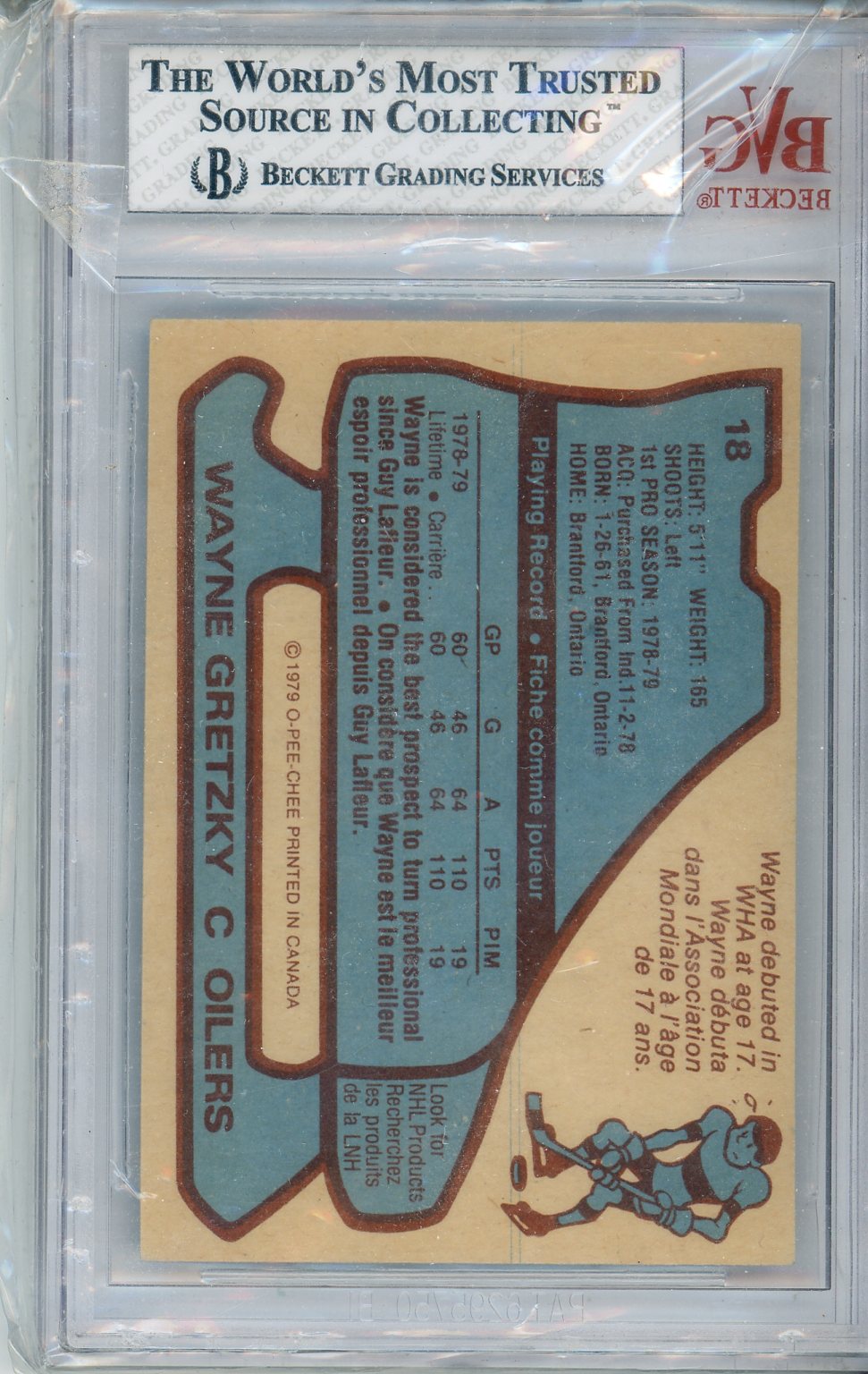 1979/80 O-Pee-Chee Wayne Gretzky #18 Graded Rookie Card BVG 6.5