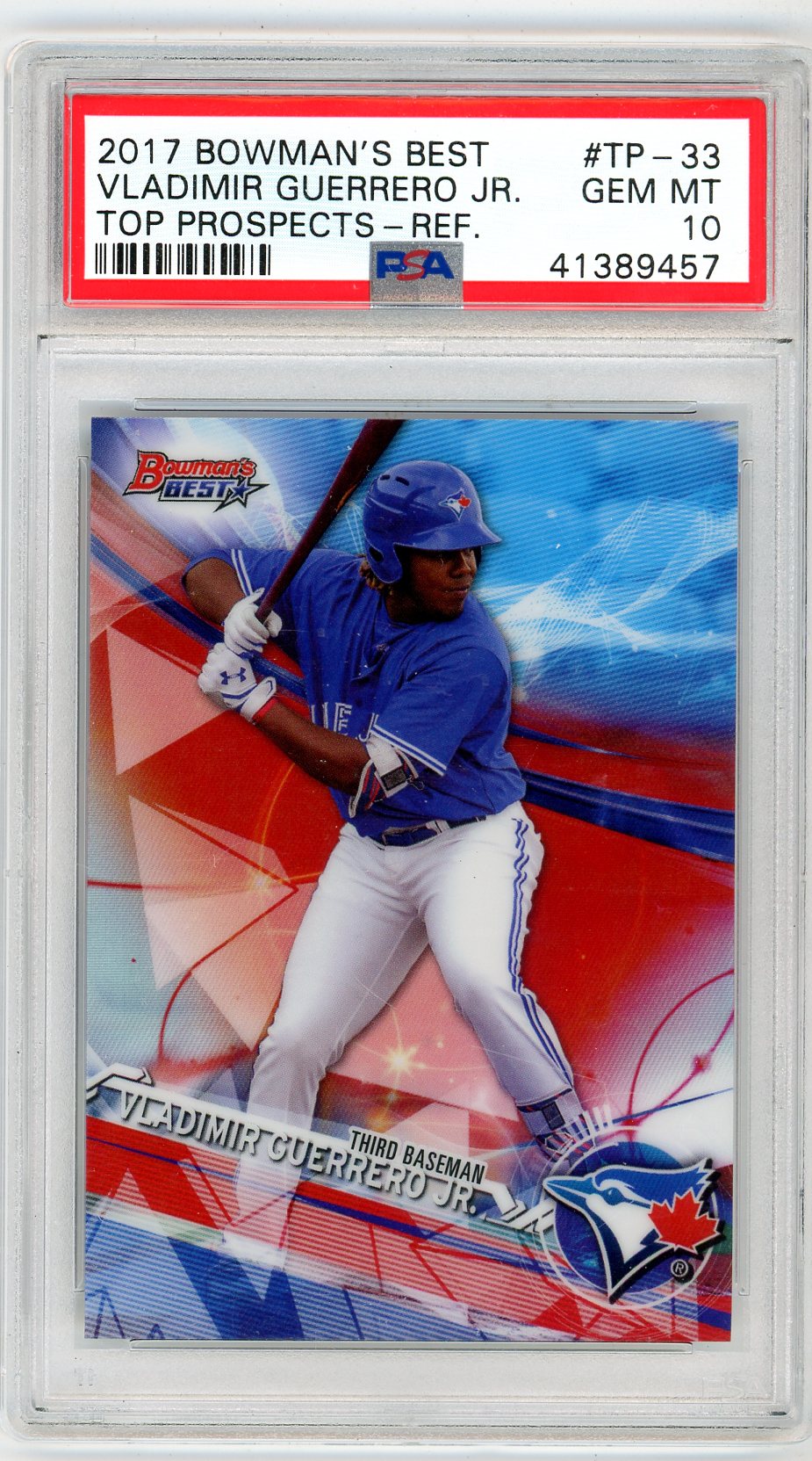 2017 Bowman's Best Vladimir Guerrero Jr. Refractor Graded Rookie Card PSA 10