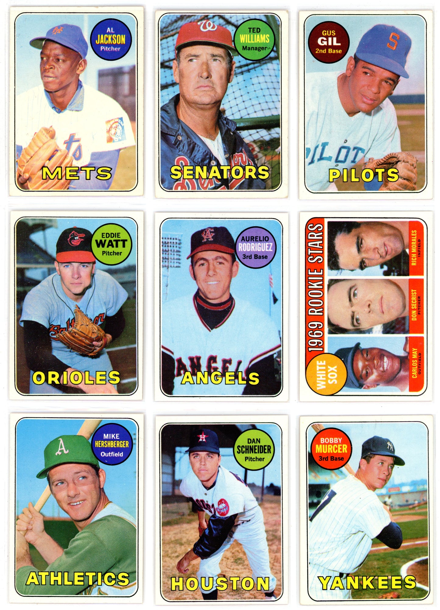 1969 Topps MLB Baseball Complete Set (664 Cards) - with 17 Graded HOF/Star Cards (KSA)