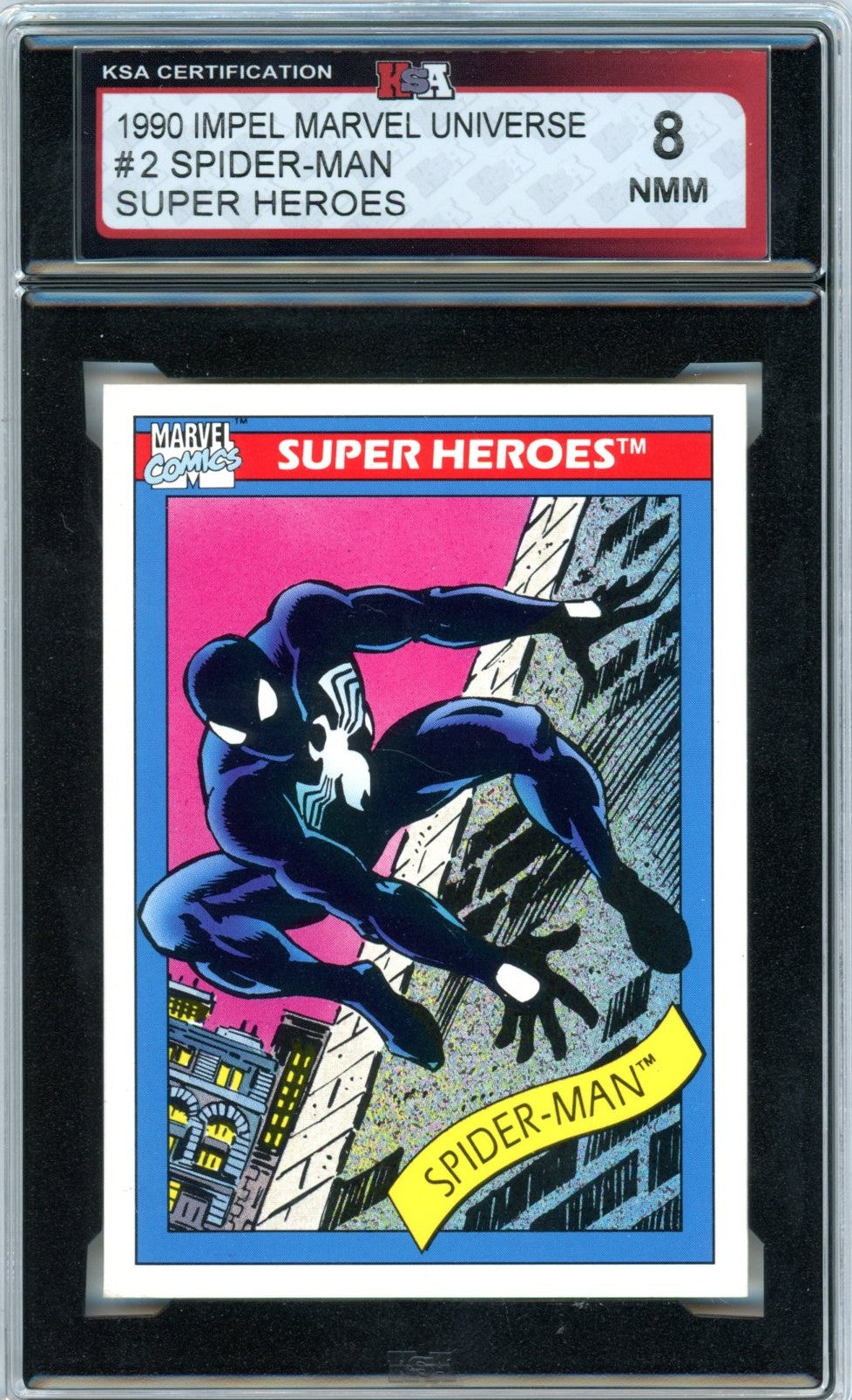 1990 Impel Marvel Universe Spider-Man #2 Super Heroes Graded Card KSA 8