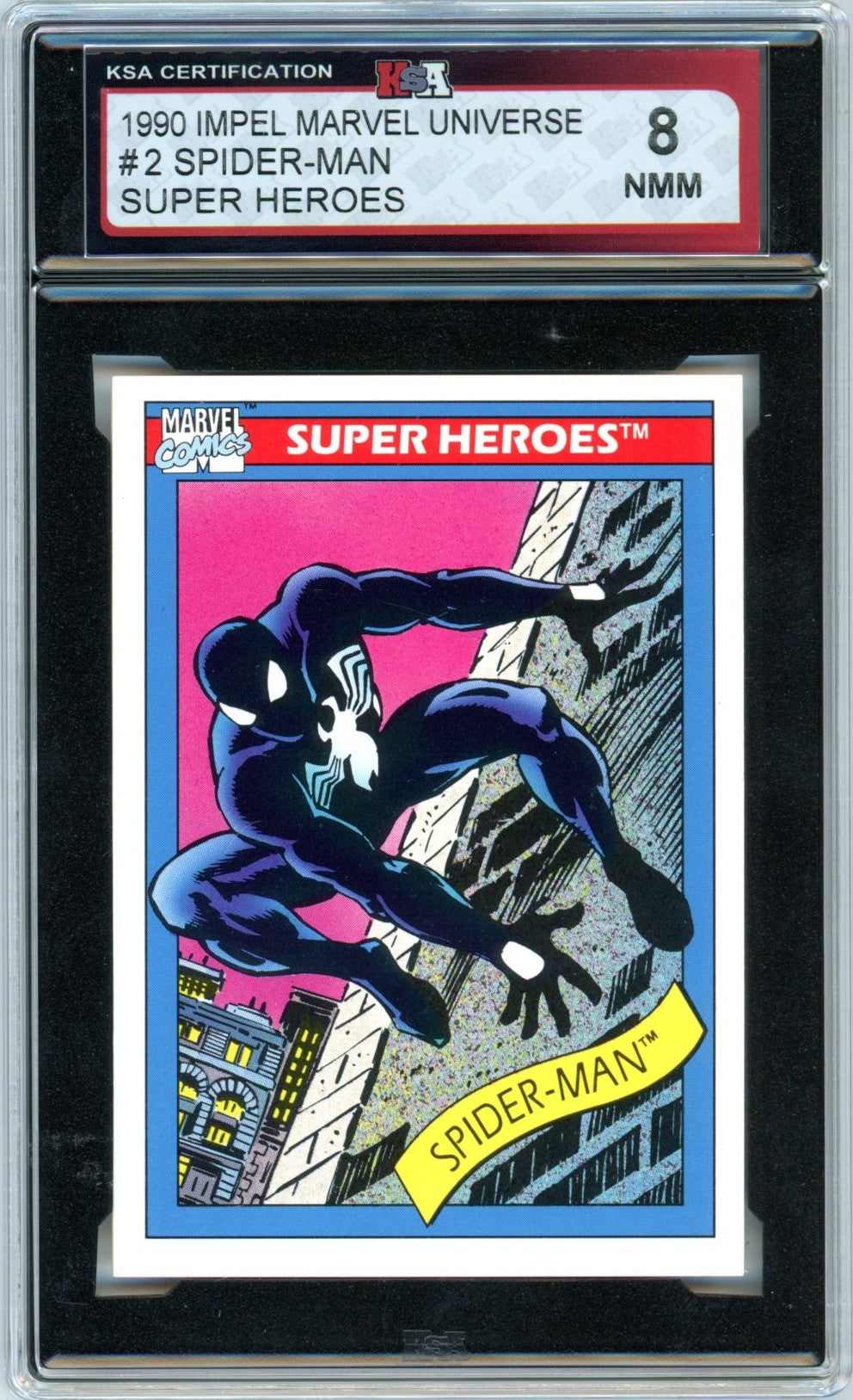 1990 Impel Marvel Universe Spider-Man Super Heroes #2 Graded Card KSA 8