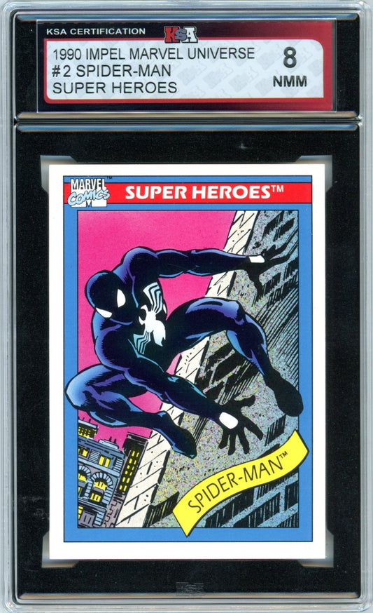 1990 Impel Marvel Universe Spider-Man Super Heroes #2 Graded Card KSA 8