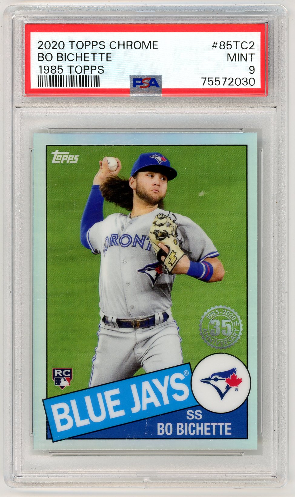 2020 Topps Chrome Bo Bichette "1985 Topps" Graded Rookie Card PSA 9