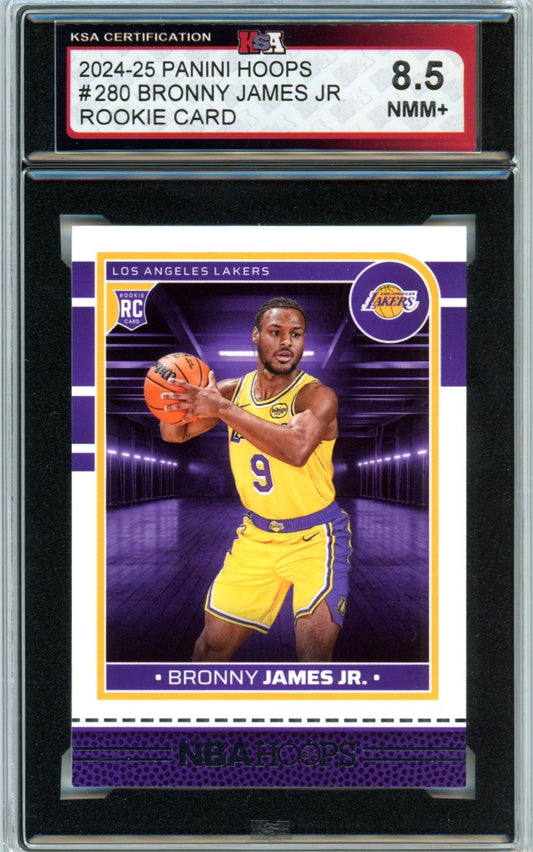 2024/25 Panini Hoops Bronny James Jr. #280 Graded Rookie Card KSA 8.5