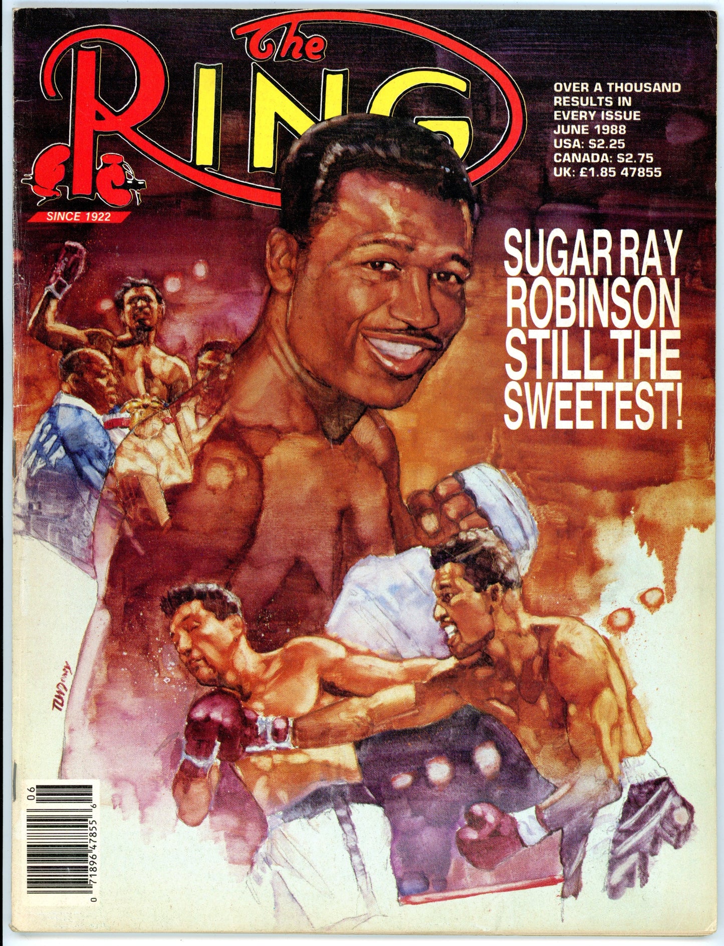 The Ring Vintage Boxing Magazine (June 1988) Sugar Ray Robinson Cover
