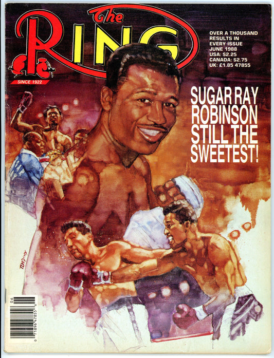 The Ring Vintage Boxing Magazine (June 1988) Sugar Ray Robinson Cover