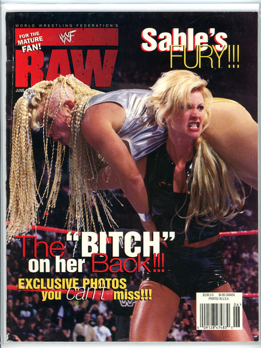 WWF Raw Vintage Wrestling Magazine (June, 1998) Sable's Fury