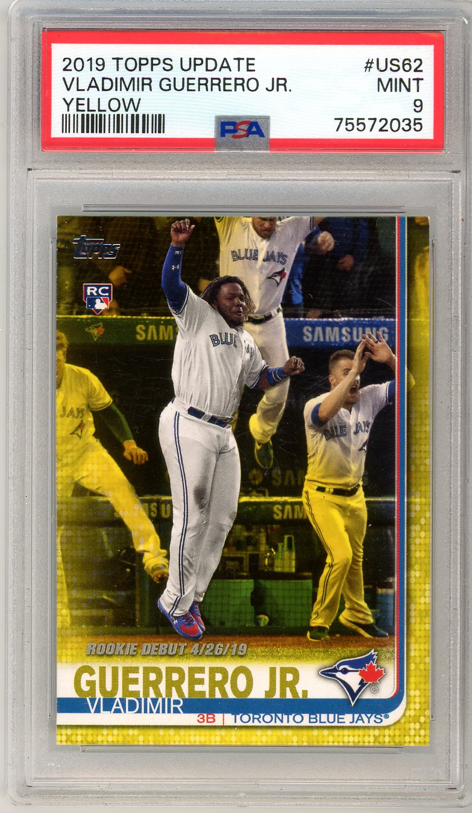 2019 Topps Update Vladimir Guerrero Jr. Graded Rookie Card #US62 PSA 9