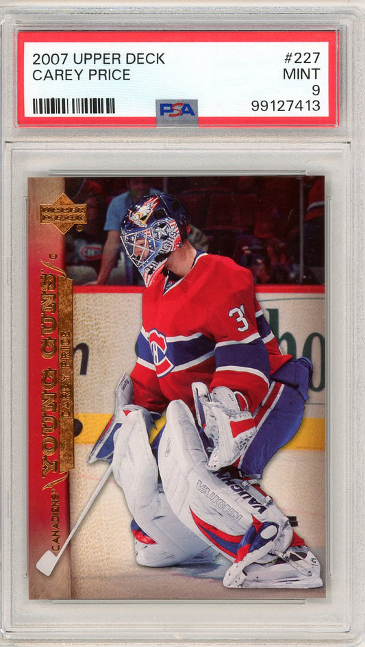 2007 Upper Deck Carey Price Graded Young Guns Rookie Card #227 PSA 9