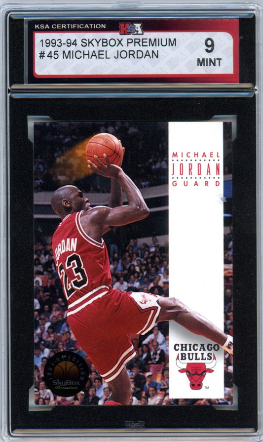 1993/94 Skybox Premium Michael Jordan #45 Graded Basketball Card KSA 9