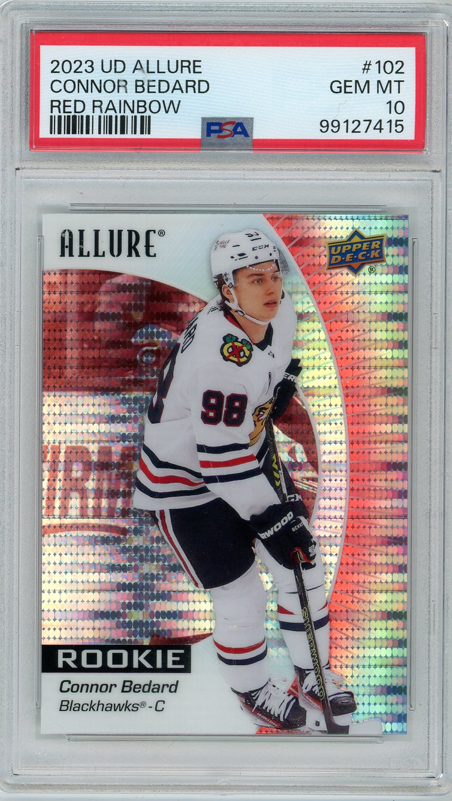 2007 Upper Deck Allure Connor Bedard Graded Rookie Card Red Rainbow #102 PSA 10