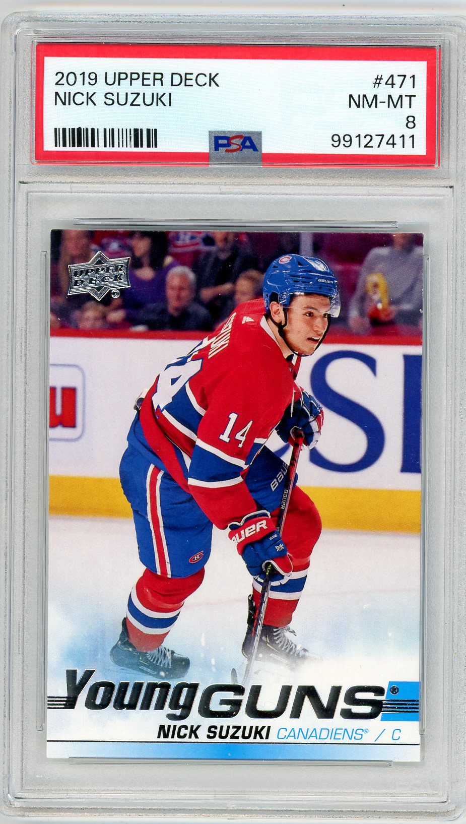 2019 Upper Deck Nick Suzuki Graded Young Guns Rookie Card #471 PSA 8