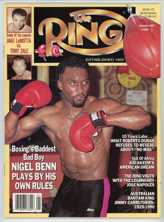 The Ring Vintage Boxing Magazine (January 1991) Nigel Benn Cover
