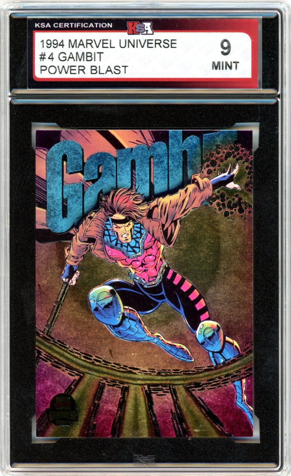 1994 Marvel Universe Gambit #4 Power Blast Limited Edition Graded Card KSA 9