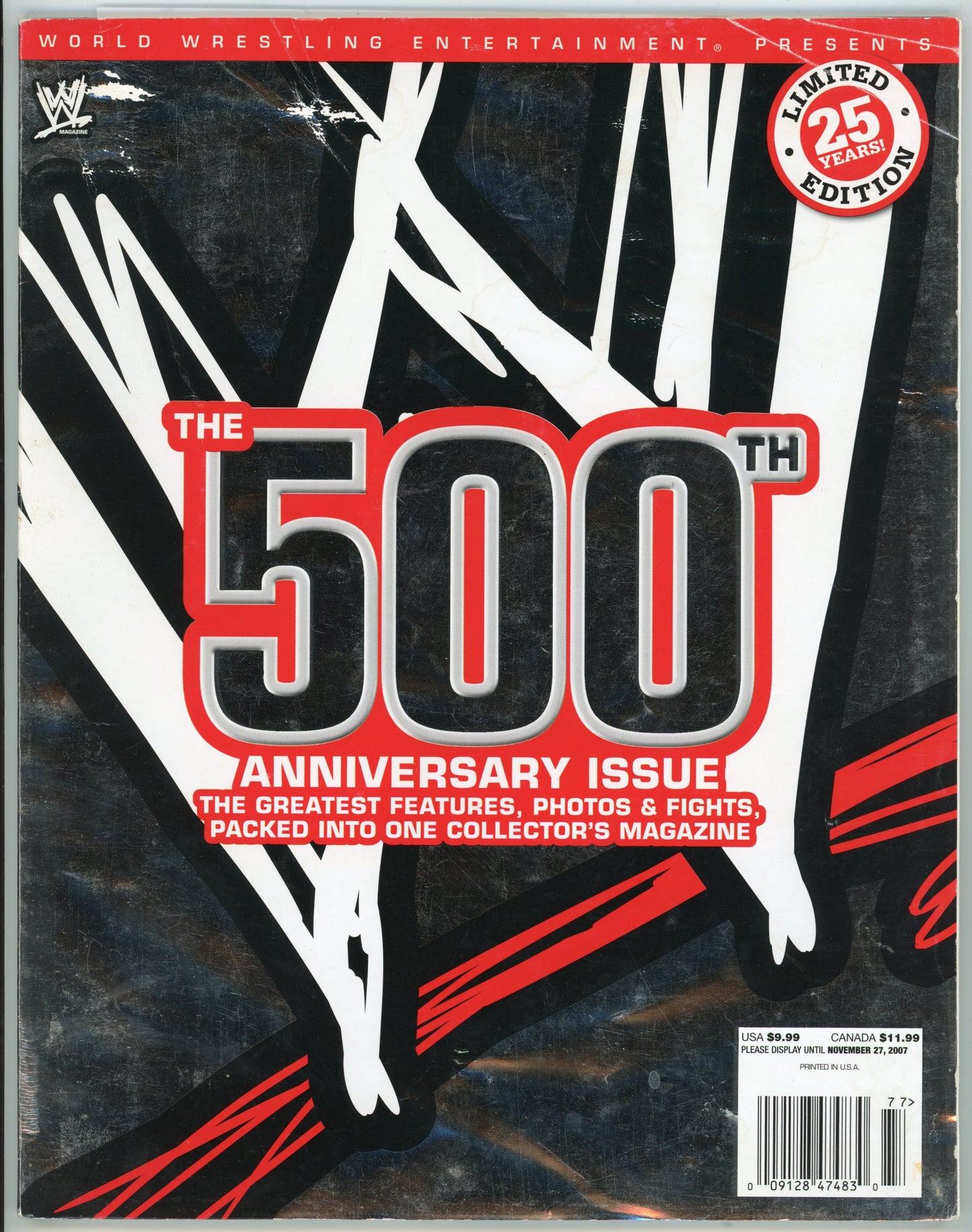 WWE Presents The 500th Issue Vintage Wrestling Magazine (2007) 25th Anniversary Special Edition