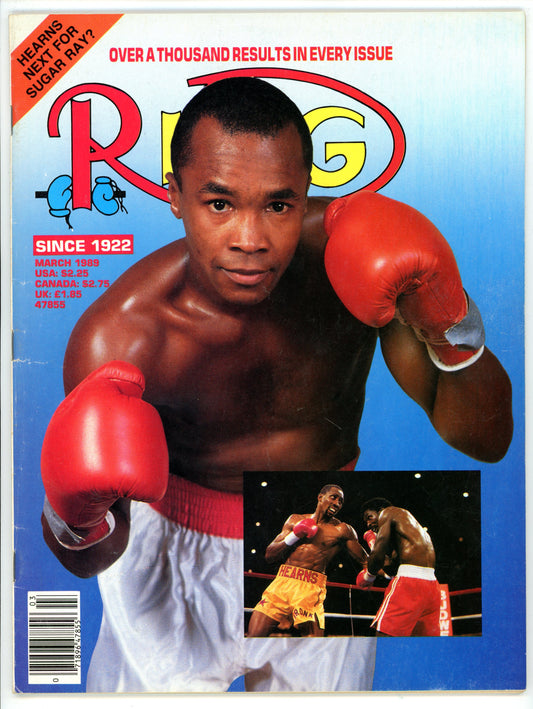 The Ring Vintage Boxing Magazine (March 1989) Sugar Ray Leonard vs. Thomas Hearns