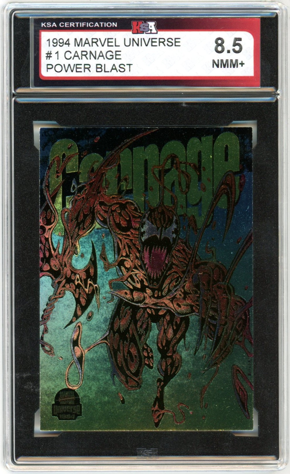 1994 Marvel Universe Carnage #1 Power Blast Limited Edition Graded Card KSA 8.5
