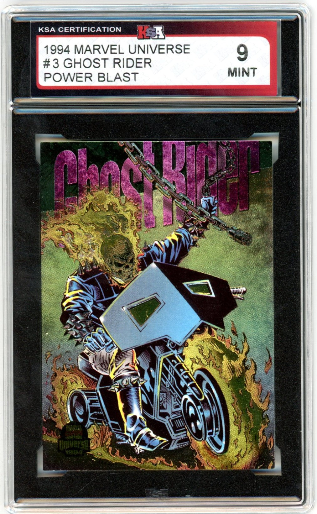 1994 Marvel Universe Ghost Rider #3 Power Blast Limited Edition Graded Card KSA 9